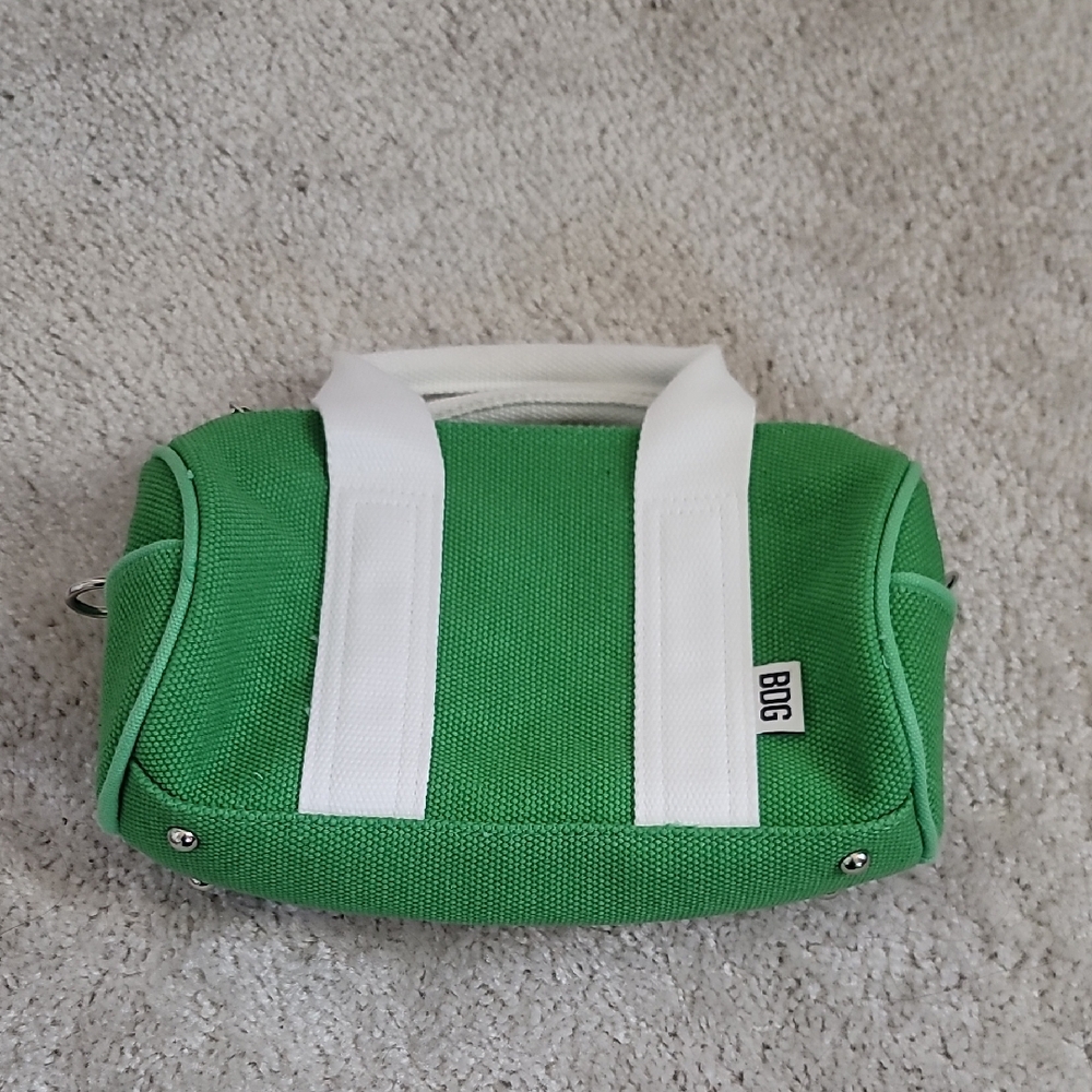 BDG Vibrant Green Canvas Tote with White Straps